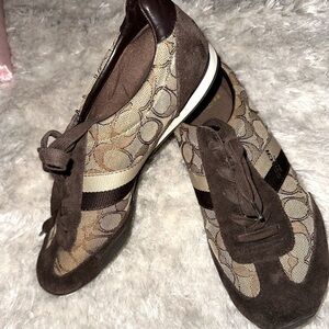 Coach Kelson brown monogram logo sneakers Y2K 8.5B athleisure fall